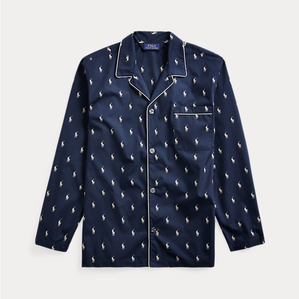 Polo by Ralph Lauren Navy Patterned Pajama Set sz M